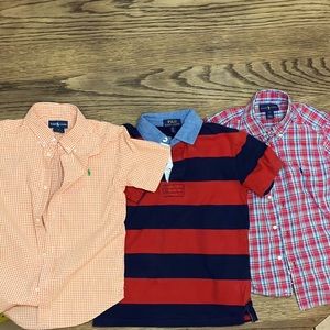 Ralph Lauren Polo; (2) Kids 7; (1) Kids 8; Polo short sleeve shirts